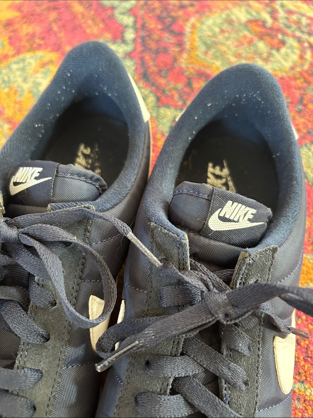 Nike | Women’s Navy Blue Canvas/Suede Lace Up Cortez Sneakers White Swoosh 8.5 - Picture 14 of 16